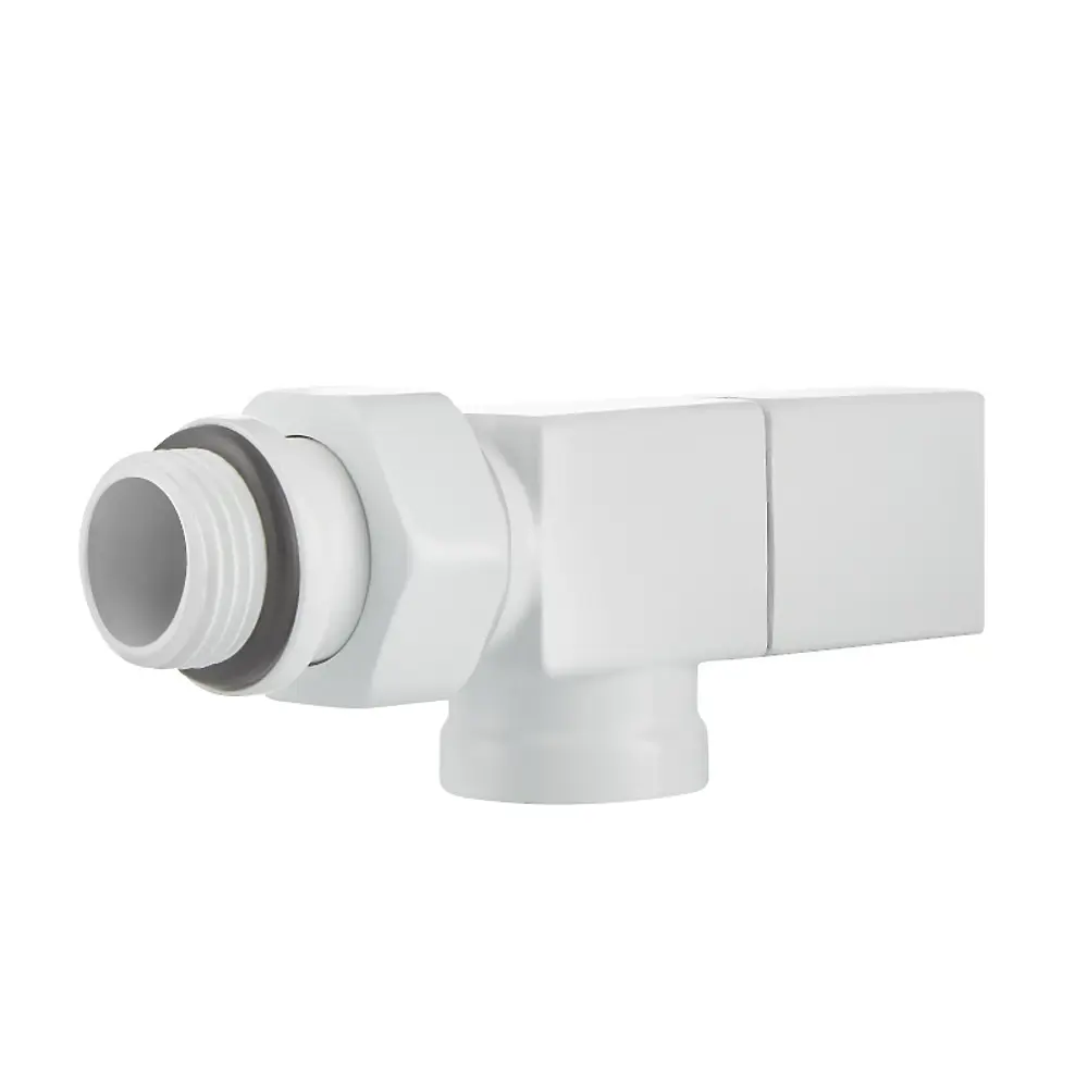 Набор вентилей для радиатора Royal Thermo Cube 1/2" осевой цвет белый STLM-2081420 - Вид №5