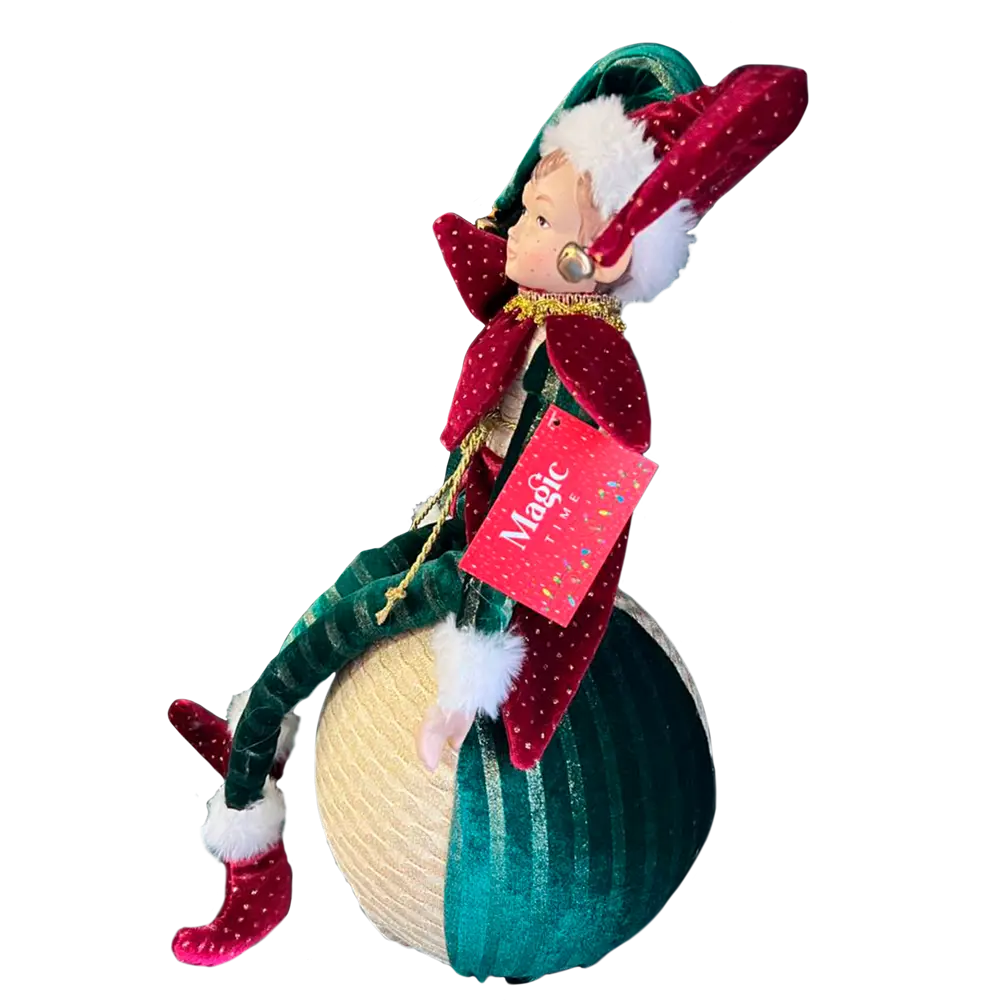 89381688 Декоративная фигура кукла Арлекин на шаре 40.5x20 см красный STLM-1438432 Santreyd Christmas - Вид №3