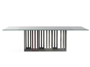 Прямоугольный стол для гостиной из металла и стекла