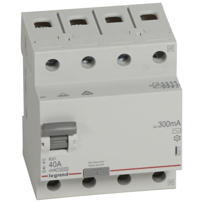 402071 Выключатель дифференциального тока 4П 40А 300мА AC Legrand RX3