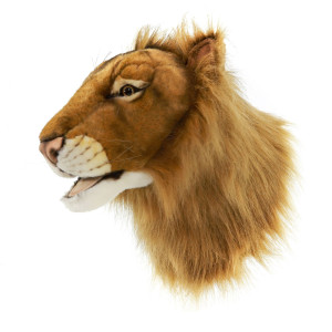 Декоративная реалистичная фигура животного 7147 Голова льва коричневая 28х39 см HANSA CREATION