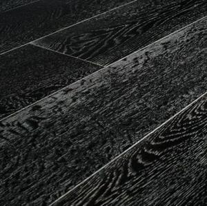 Массивная доска Amber Wood Черно-белый Дуб с брашью (Текстурированная) 300-1800х120 мм.