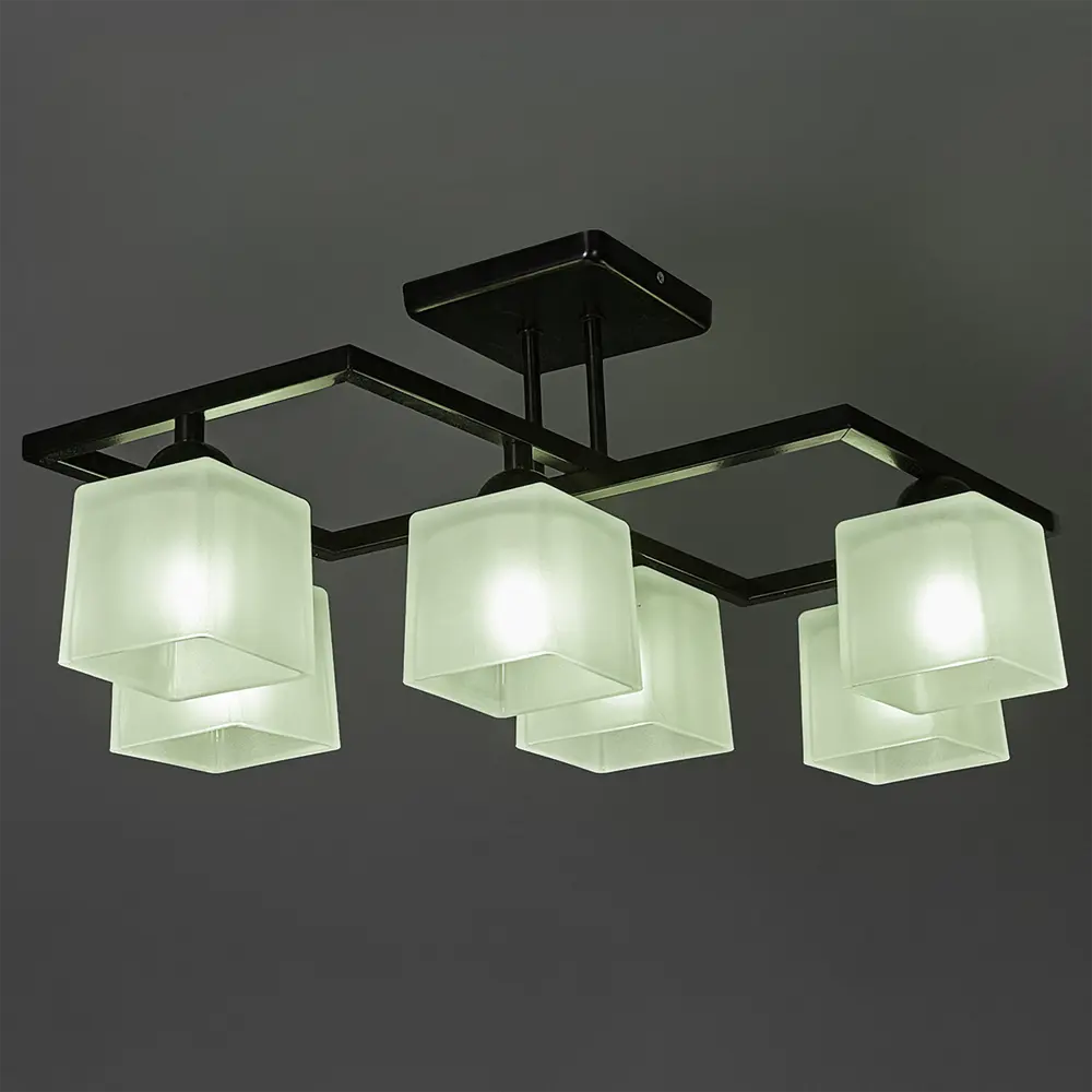 СВЕТУС Квадро - современная потолочная люстра с 6 кубическими плафонами 89410441 STLM-1571785 - Вид №1