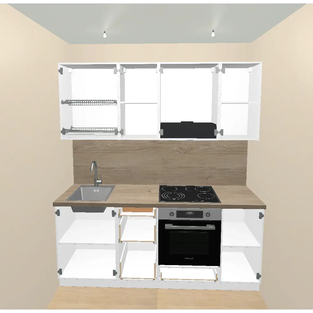 Кухонный гарнитур 200x60 см Токио цвет белый KONSENSA STLM-2078056 - Вид №2