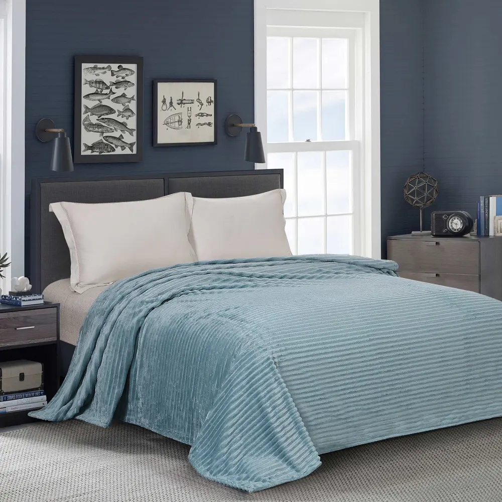 Плед Time 150х200 см велсофт цвет аквамарин СТОЛИЦА ТЕКСТИЛЯ STLM-2058315 - Вид №5