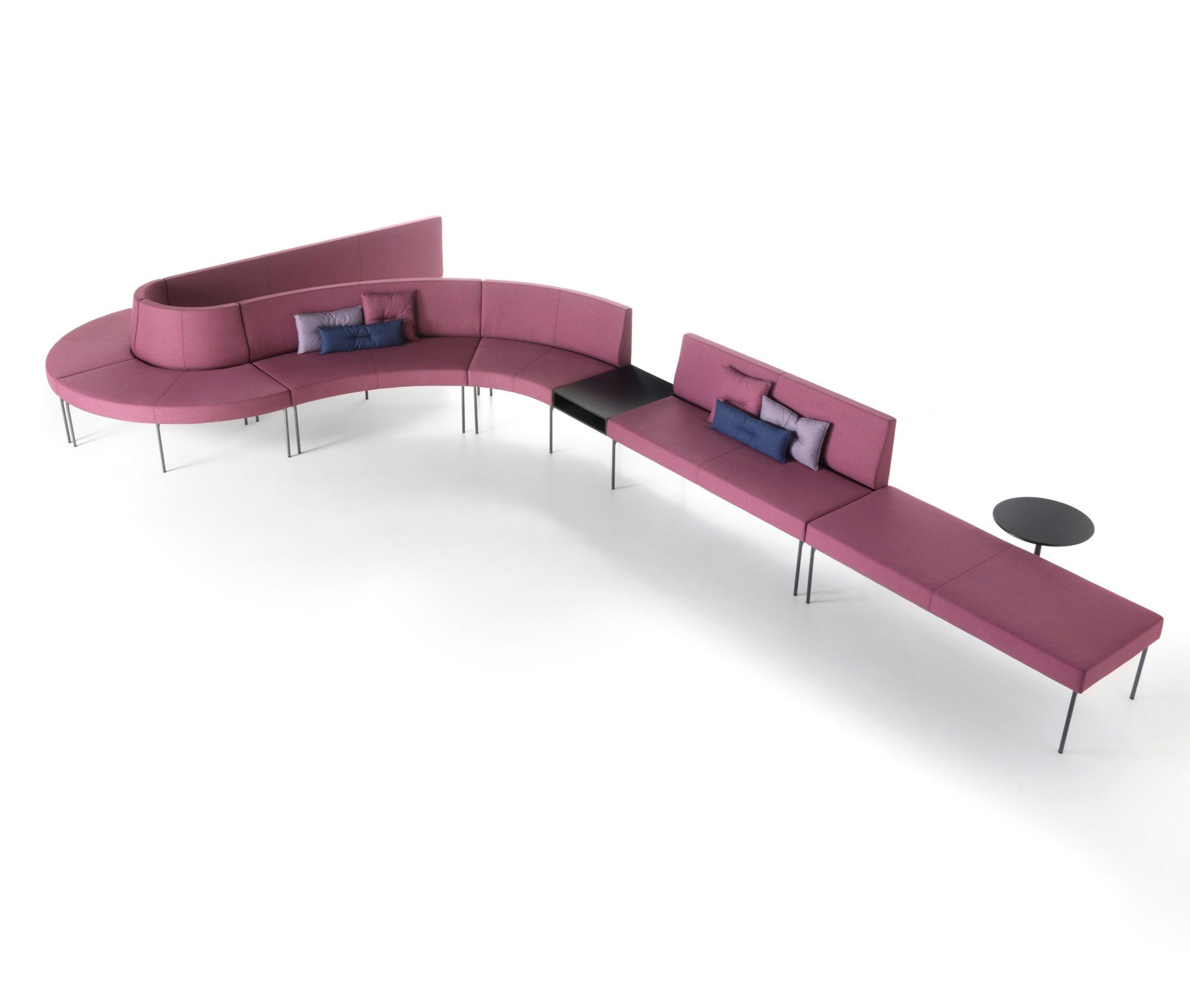 Модульная выпуклая скамья из ткани SITIA Laguna ARCH-00133121 - Вид №24