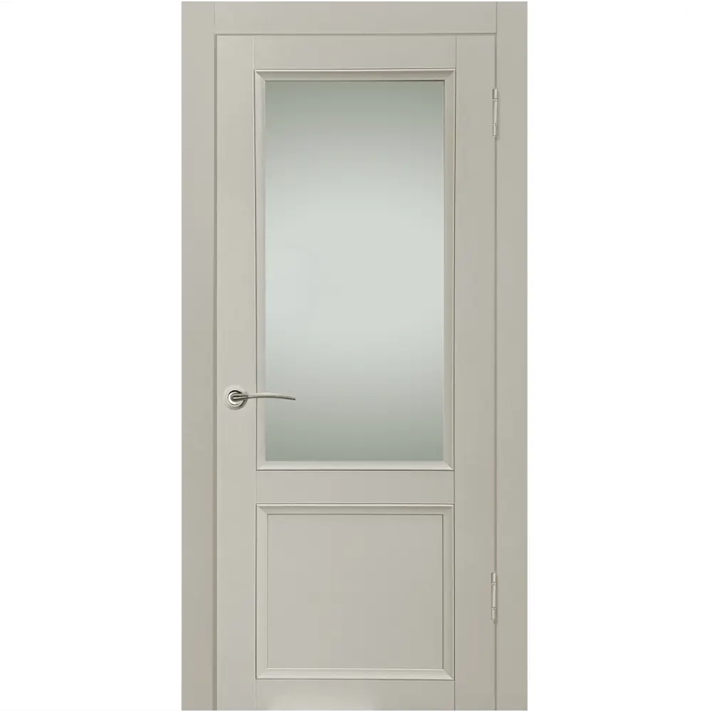 Дверь межкомнатная со стеклом Рондо 90x200 см Hardflex цвет серый с замком и петлями 89453178 STLM-2093398 МАРИО РИОЛИ  - Вид №1