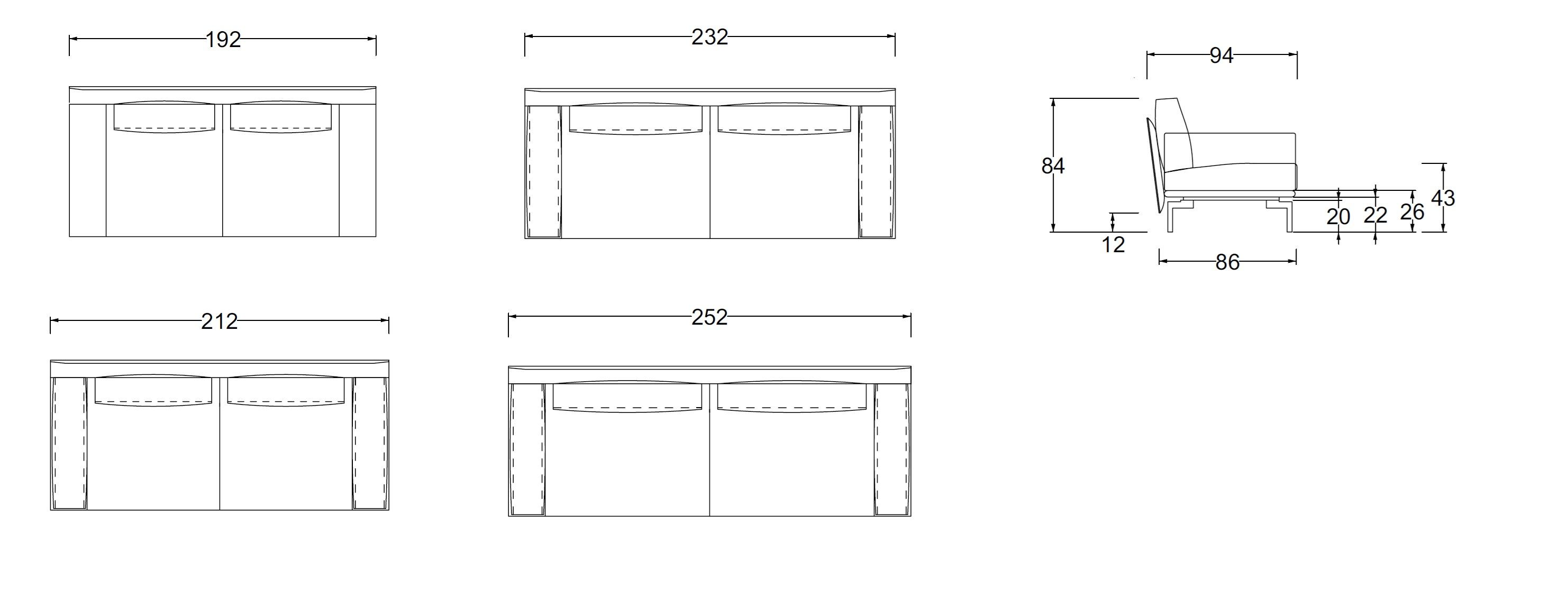 Диван из ткани и кожи Twils Etan ARCH-00116473 - Вид №2