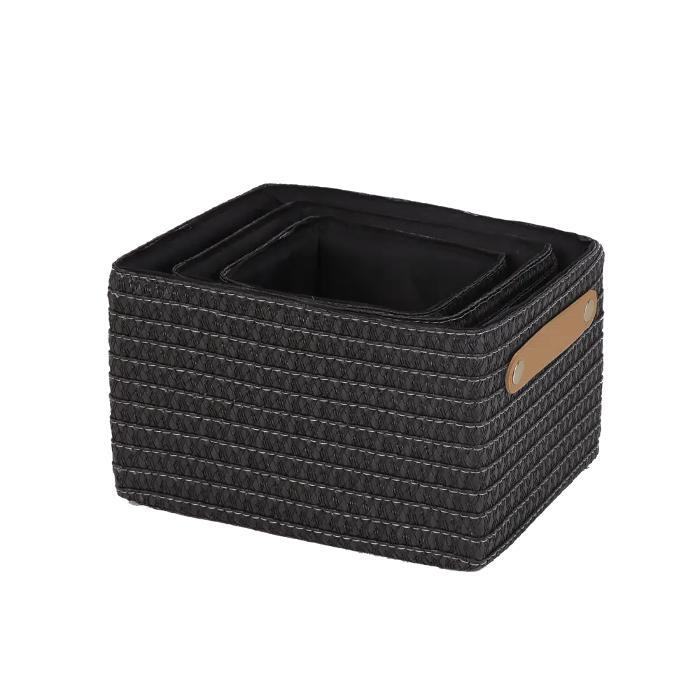 Набор корзин Sensea Paille 19x16x24.5 см цвет тёмно-серый 3 шт Без серии STLM-2160973 - Вид №2