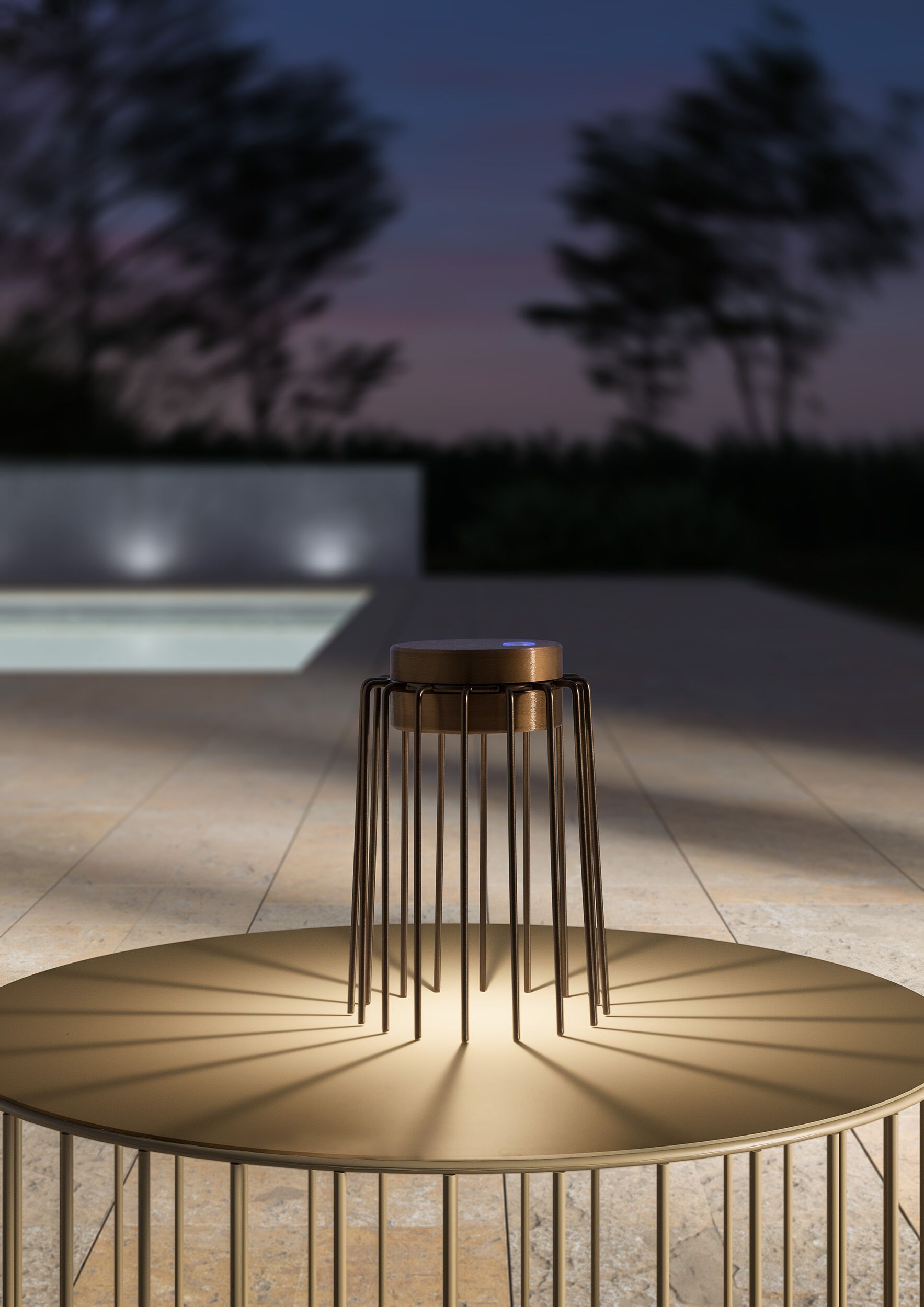 Перезаряжаемая настольная лампа с железным стержнем Pipedesign MEDUSA ARCH-00057485 - Вид №4