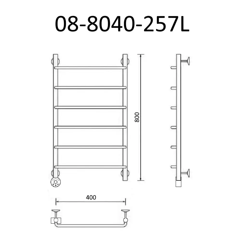 91630232 Полотенцесушитель электрический Маргроид Вид 8 400x870 мм 300 Вт лесенка цвет хром STLM-0938520