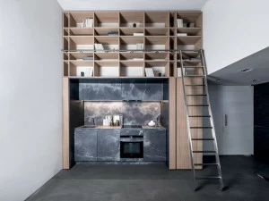 TM Italia Cucine Скрытая кухня из коринфского камня и вяза T45