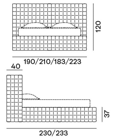 Съемная двуспальная кровать с капитонным изголовьем Gervasoni NEST ARCH-00122076 - Вид №2
