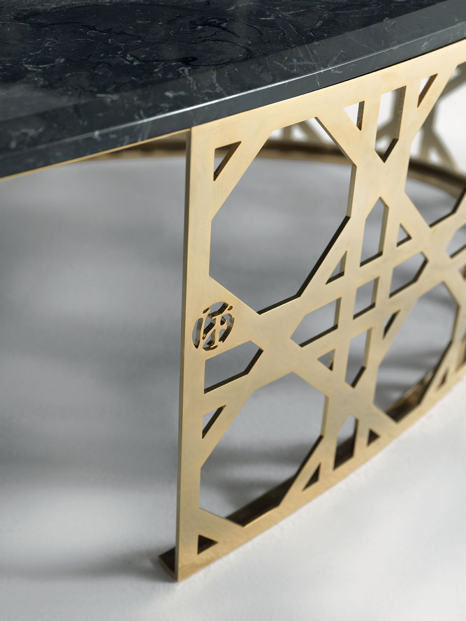 Журнальный столик из металла и мрамора Vittoria Frigerio ESTE ARCH-00012381 - Вид №1