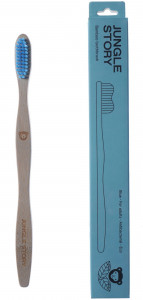 535805 Зубная щетка бамбуковая, средней жесткости, синяя Jungle Story