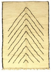 AFOLKI Прямоугольный шерстяной коврик с длинным ворсом и узором Beni ourain Taa1069be