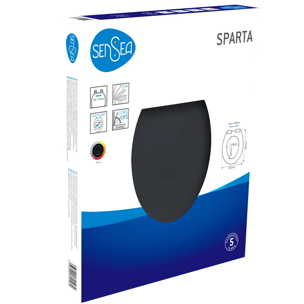Сиденье для унитаза Sensea Sparta с микролифтом цвет тёмно-серый STLM-2119283 - Вид №7