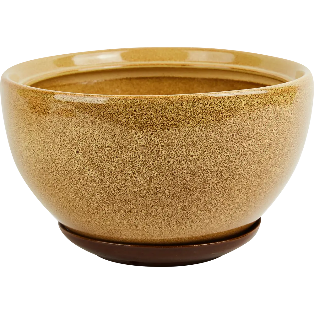 Горшок цветочный Gonchar Камелия №2 Люкс ø22 h15 v0.8 л керамика желтый STLM-2153977