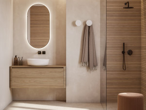 Подвесной умывальник HPL с зеркалом