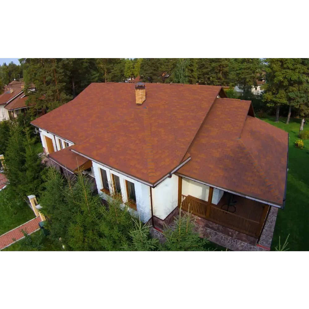 Черепица гибкая Mida Трио Антик коричневый 3 м² ТЕХНОНИКОЛЬ STLM-2096526 - Вид №6