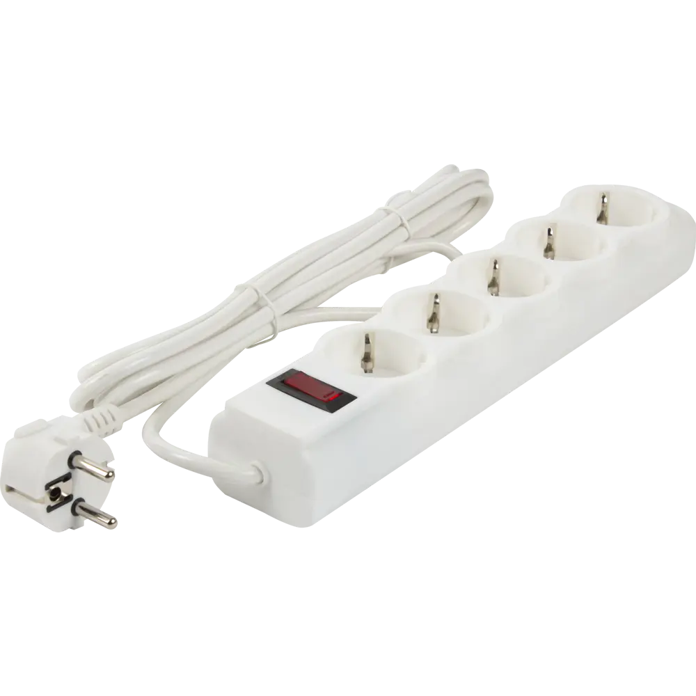 Сетевой фильтр для электроники ES 5 розеток 3 м цвет белый DEFENDER STLM-2005210 - Вид №1