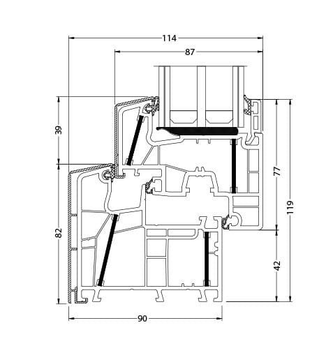 ПВХ/алюминиевые оконные рамы DQG - Diquigiovanni DQG 85 ARCH-00070907 - Вид №4