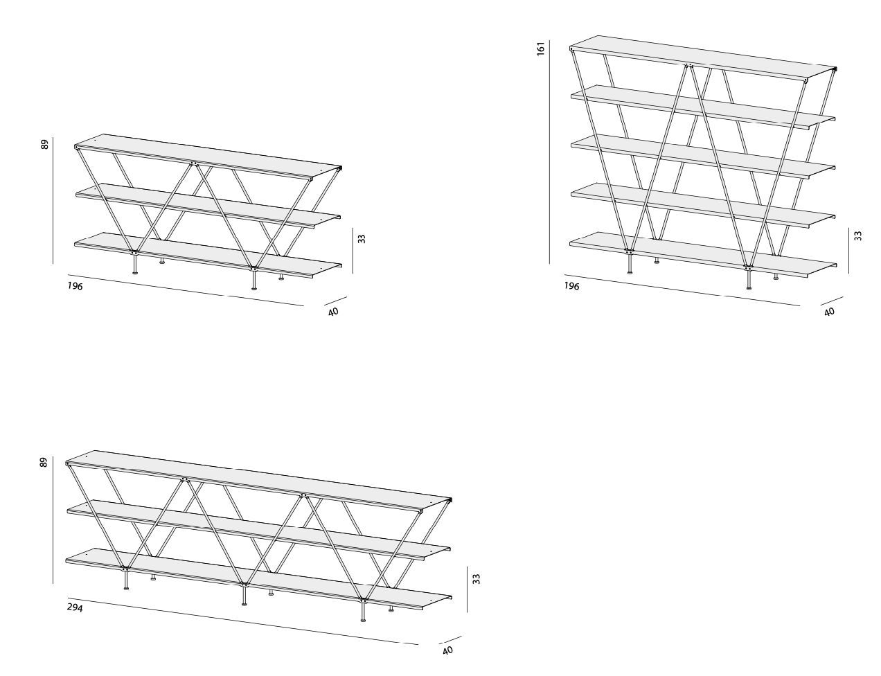Модульный стальной книжный шкаф Desalto цинк ARCH-00115120 - Вид №3