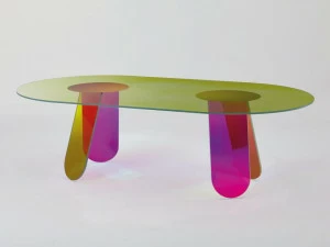 Glas Italia Овальный хрустальный стол Shimmer