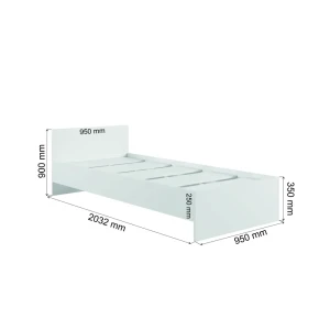 92018410 Кровать односпальная Альбина Мадера 90x25x200 см ДСП цвет белый STLM-1350804