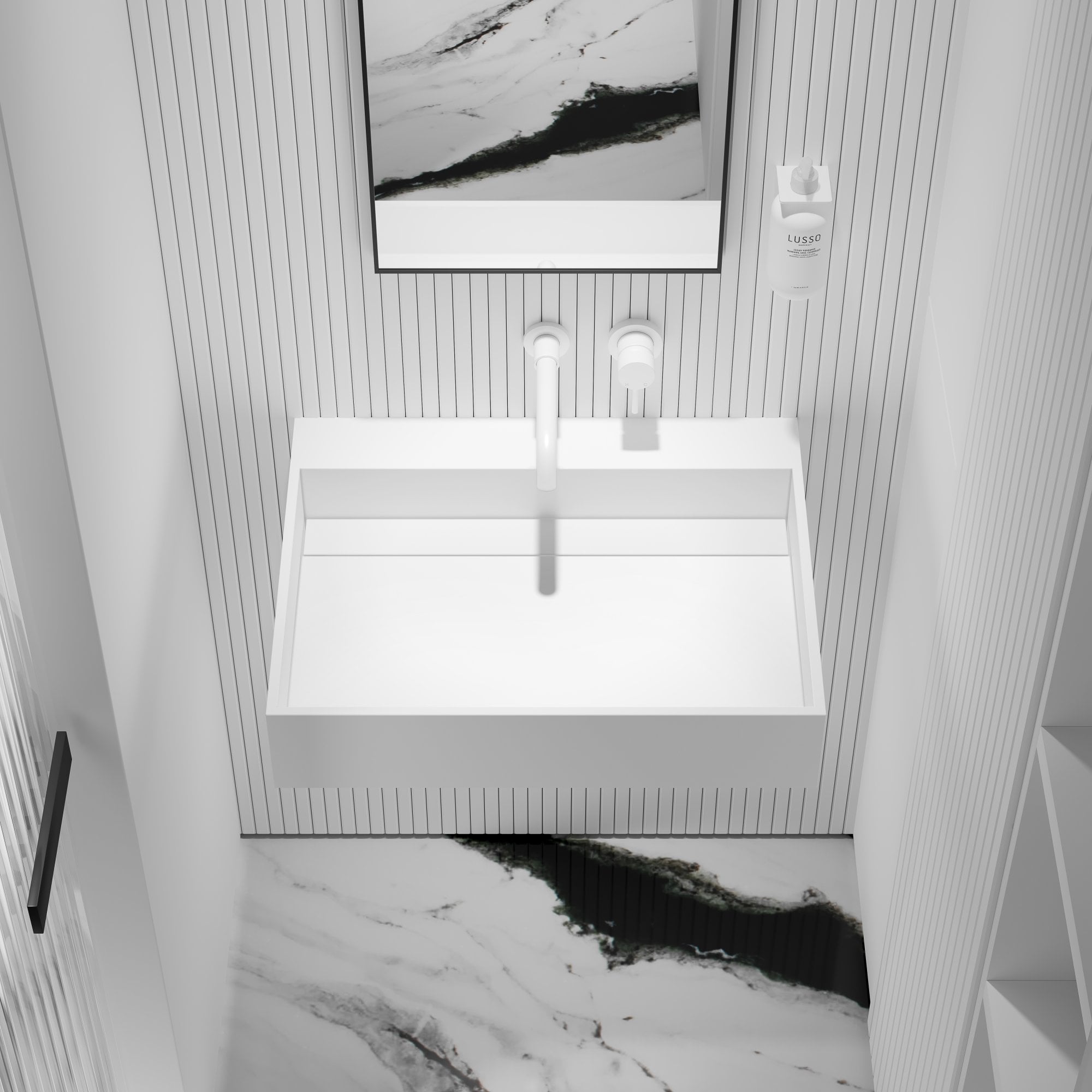 Прямоугольный подвесной умывальник из смолы LUSSO Ethos ARCH-00094316