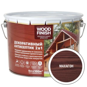 91538411 Антисептик для дерева Wood Finish 28483 махагон 9 л STLM-1346719