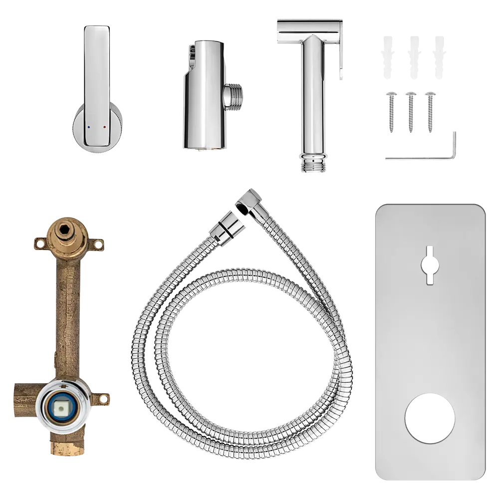 Гигиенический душ KONSENSA Теано набор со смесителем цвет хром STLM-2068816 - Вид №6