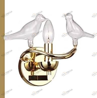 Бра Favourite Pajaritos 1750-1W FAVOURITE С ПТИЧКОЙ 078978 Прозрачный;серебро 