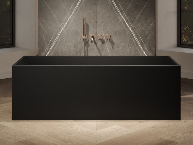 Прямоугольная ванна в центре комнаты в Mineral Stone® RILUXA BIHAM ARCH-00124753