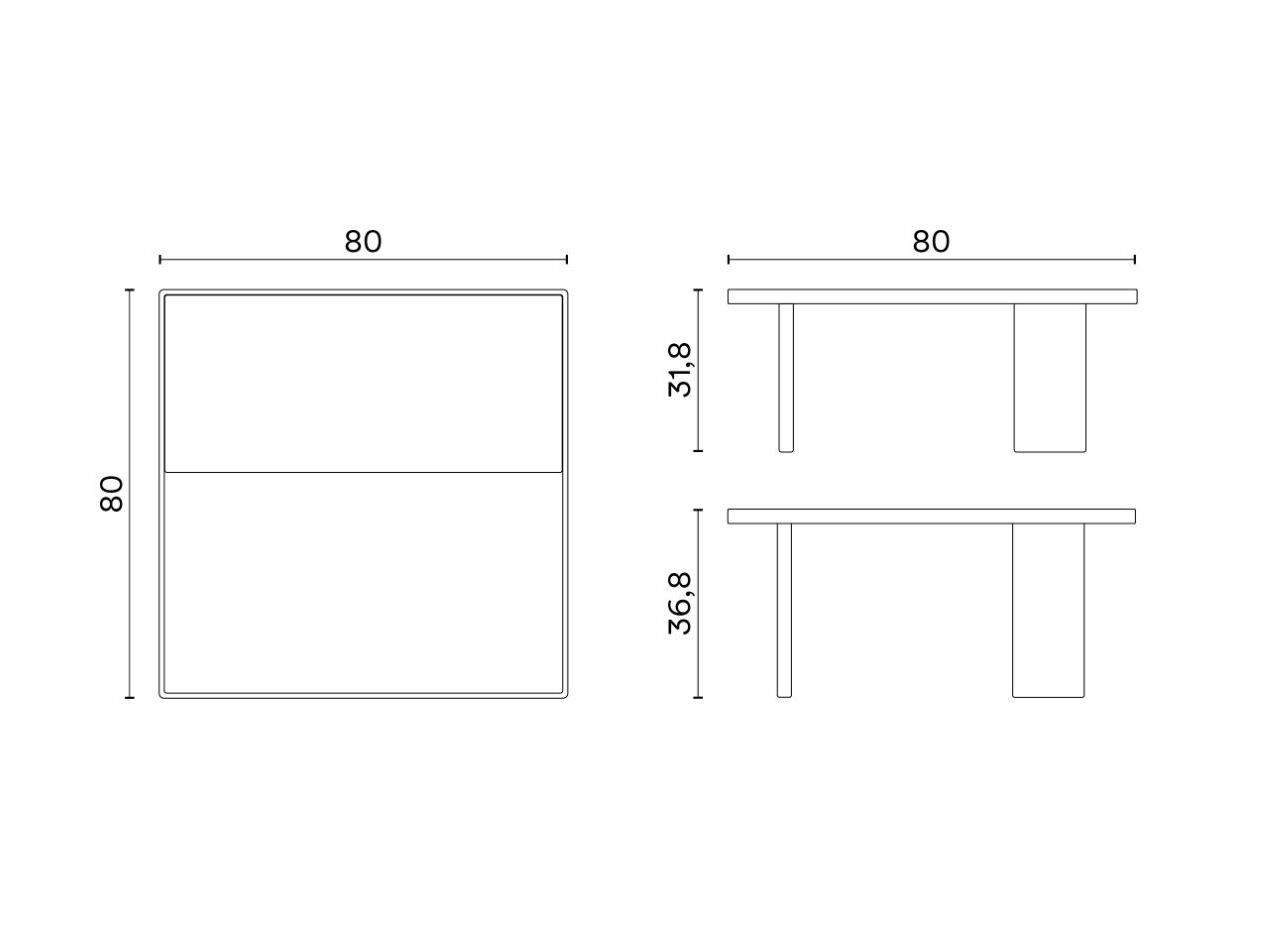 Квадратный деревянный журнальный столик Noah Living Piet ARCH-00067783 - Вид №5
