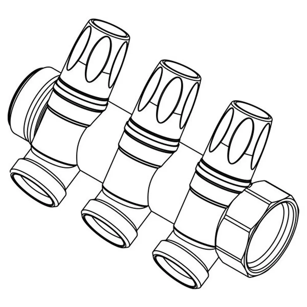 Коллектор Rehau Rautitan MX на 3 выхода, 1"x3/4", евроконус 131645 РЕХАУ STLM-2053918 - Вид №3
