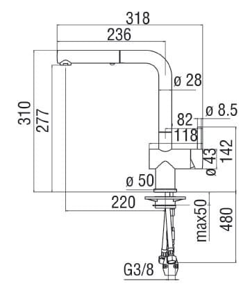 Однорычажный смеситель для кухни с поворотным изливом Nobili Live ARCH-00113725 - Вид №2