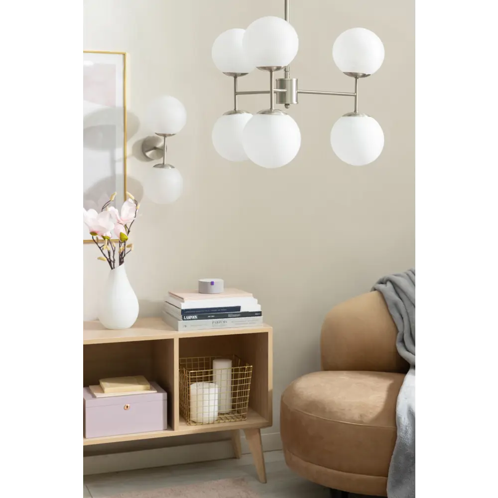 Люстра потолочная Agata, 6 ламп, 18 м², цвет никель Rivoli STLM-2154962 - Вид №2