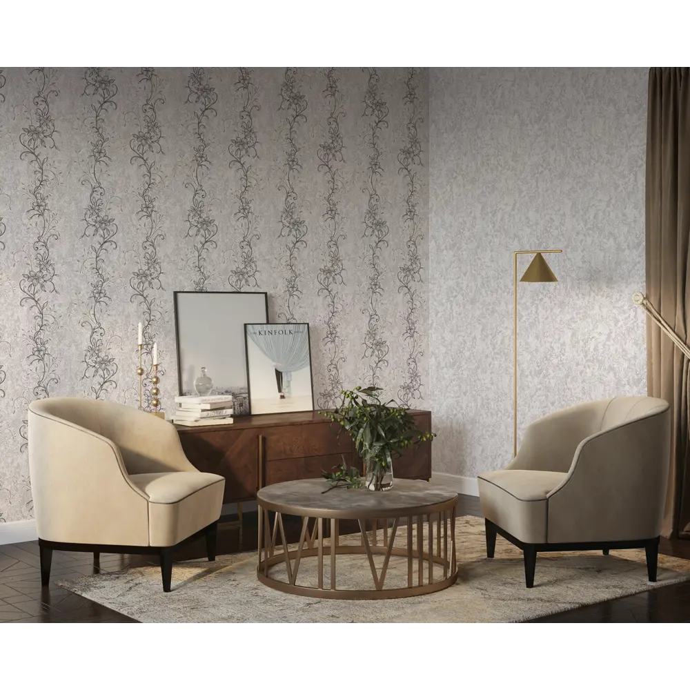 Обои флизелиновые Палитра Floris серые 0.53 м PL51015-44 STLM-2163662 - Вид №3