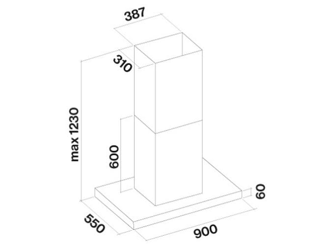 Островная вытяжка из нержавеющей стали со встроенным освещением Falmec дизайн ARCH-00126630 - Вид №2