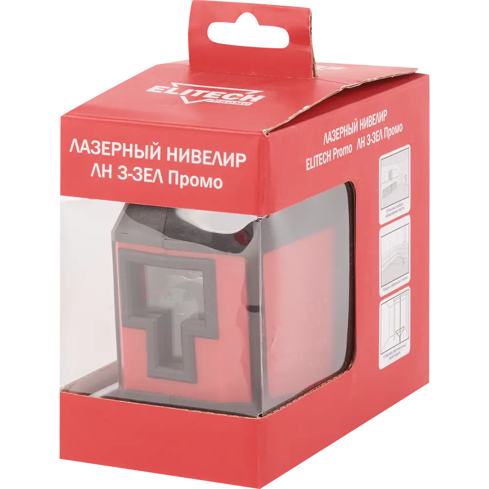 Уровень лазерный Elitech ЛН 3-ЗЕЛ зеленый луч, 15 м STLM-2158469 - Вид №6