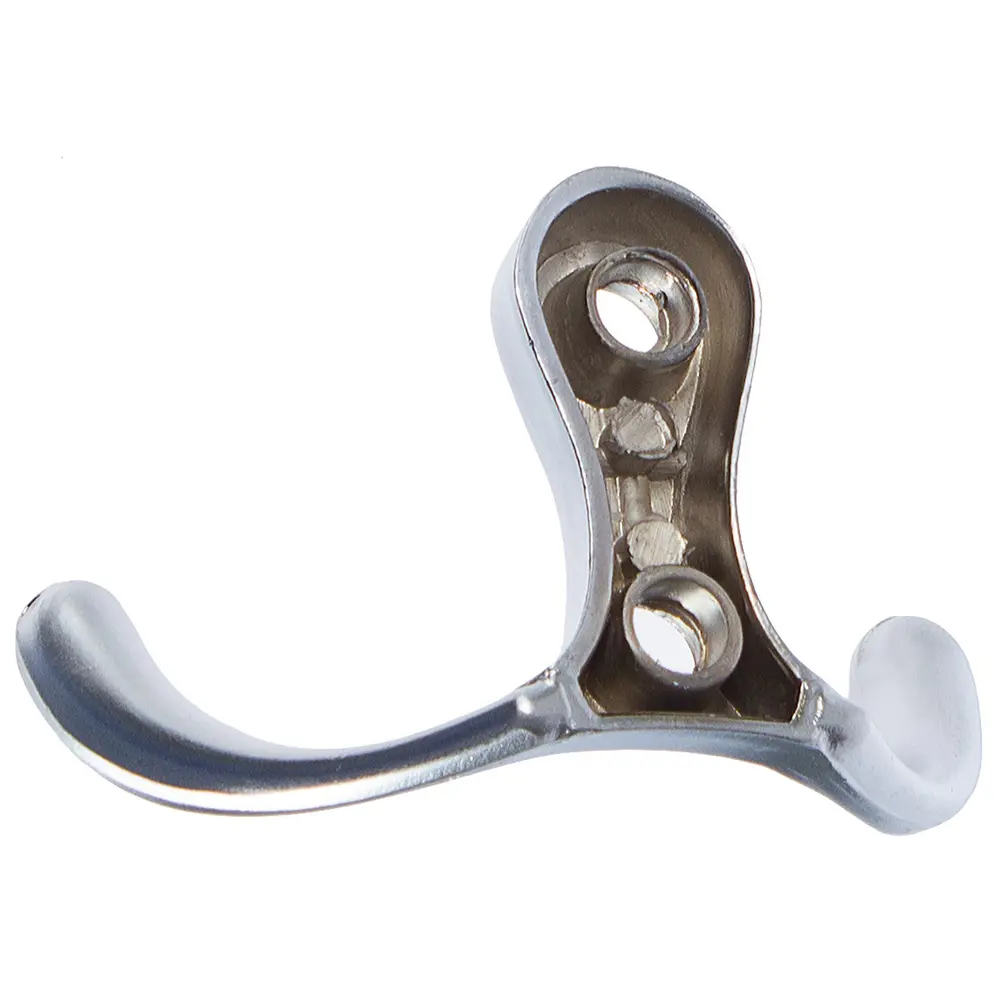 Крючок максимальная нагрузка 10 кг 30 мм сталь крепление на саморезы цвет хром Santreyd STLM-2108702 - Вид №1