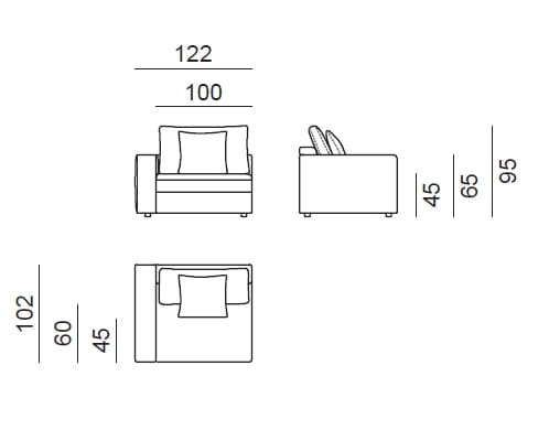 3-местный тканевый диван Lebom LOMBARD ARCH-00141746 - Вид №3
