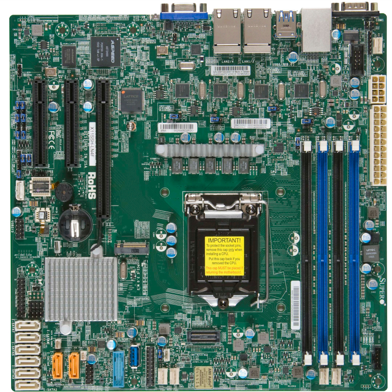 MBD-X11SSH-LN4F-O Mb x11ssh-ln4f, 1x lga 1151, intel® c236, intel® 6th gen e3-1200 v5/ core i3, pentium, celeron processors, 4xdimm ddr4 ecc udimm (up to 64gb), 1x pci-e 3.0 x8 (in x16) + 1 pci-e 3.0 x4 (in x8)+1 pci-e 3.0 x8, 4gblan+1mgmt lan, 8x sata 3 Santreyd 