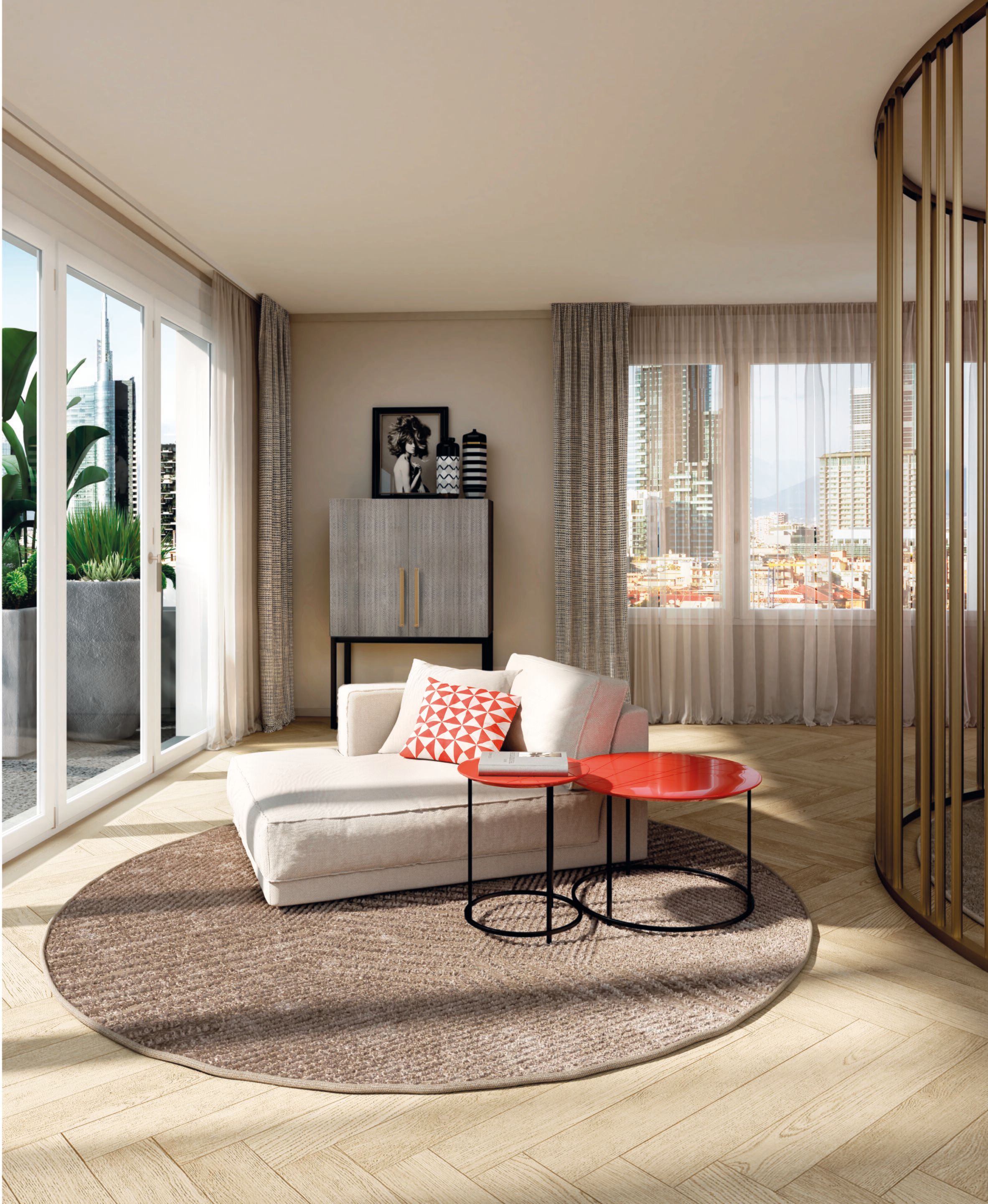 Журнальный столик с одноцветной столешницей из МДФ и металлической рамой Casamilano TWIST ARCH-00066174 - Вид №2