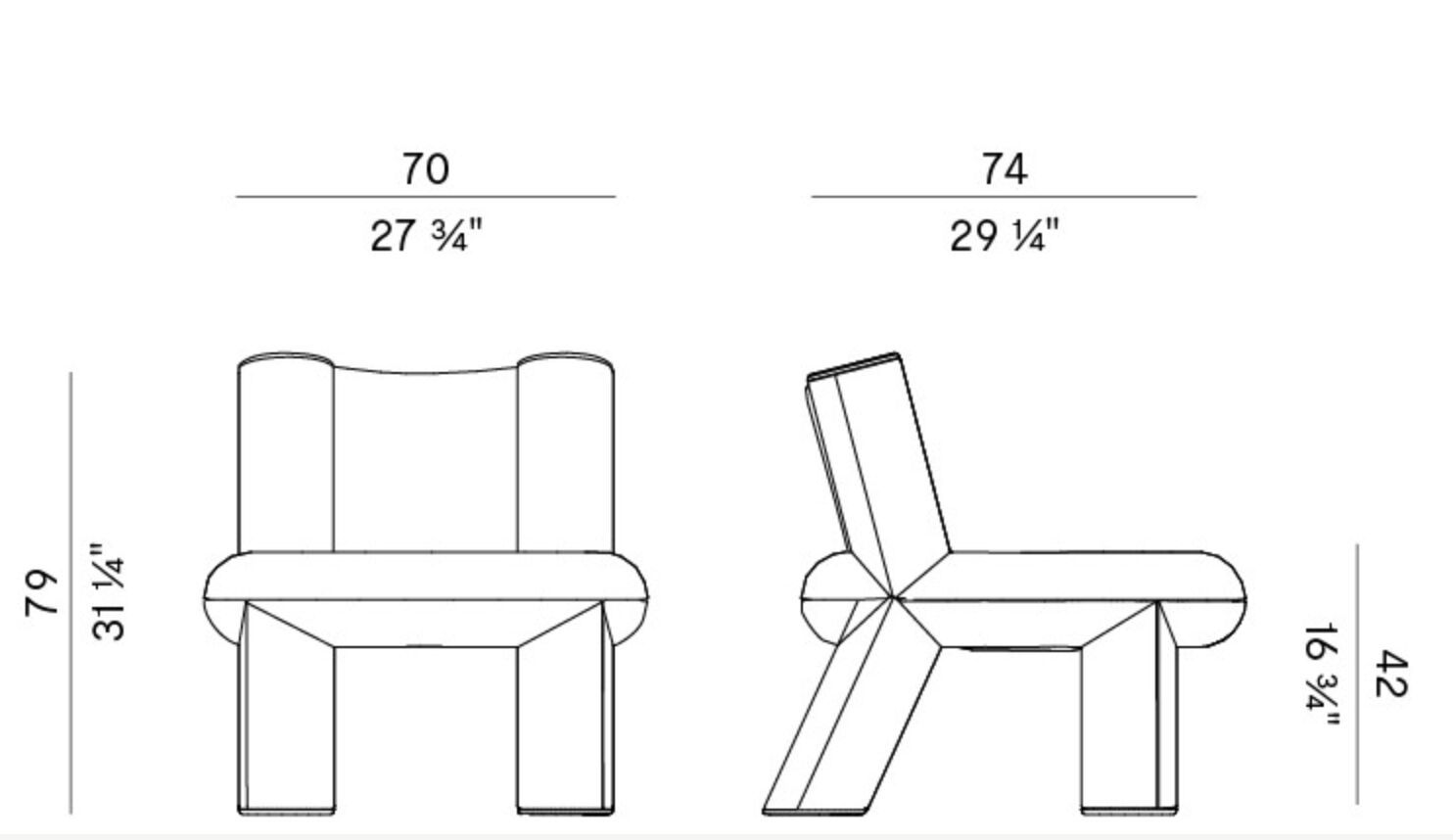 Тканевое кресло Potocco SOFTY 959/L ARCH-00003363 - Вид №6