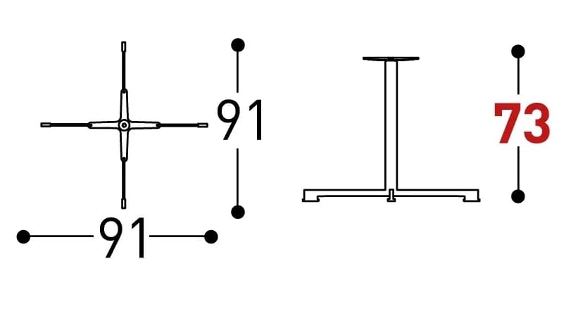 4-спицевое стальное откидное основание стола Varaschin Summer Set ARCH-00034962 - Вид №2