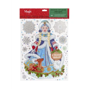 Наклейки новогодние Прелестная снегурочка 30х38 см