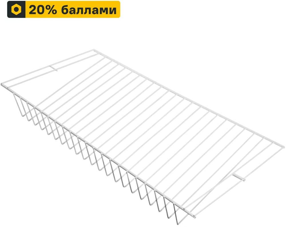 82360077 Полка сетчатая Larvij 60.3x30.6 см сталь цвет белый STLM-0025373