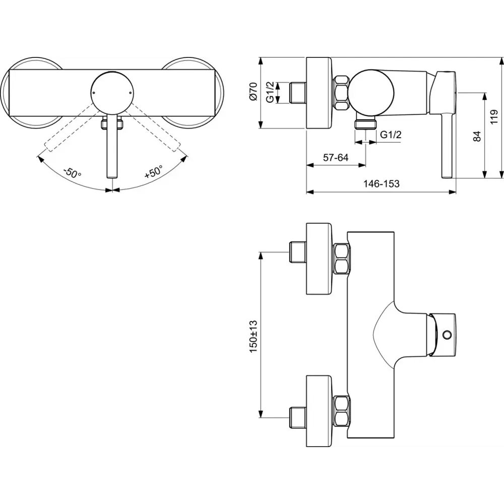 Смеситель для душа Ideal Standard Kolva однорычажный цвет белый STLM-2068993 - Вид №6